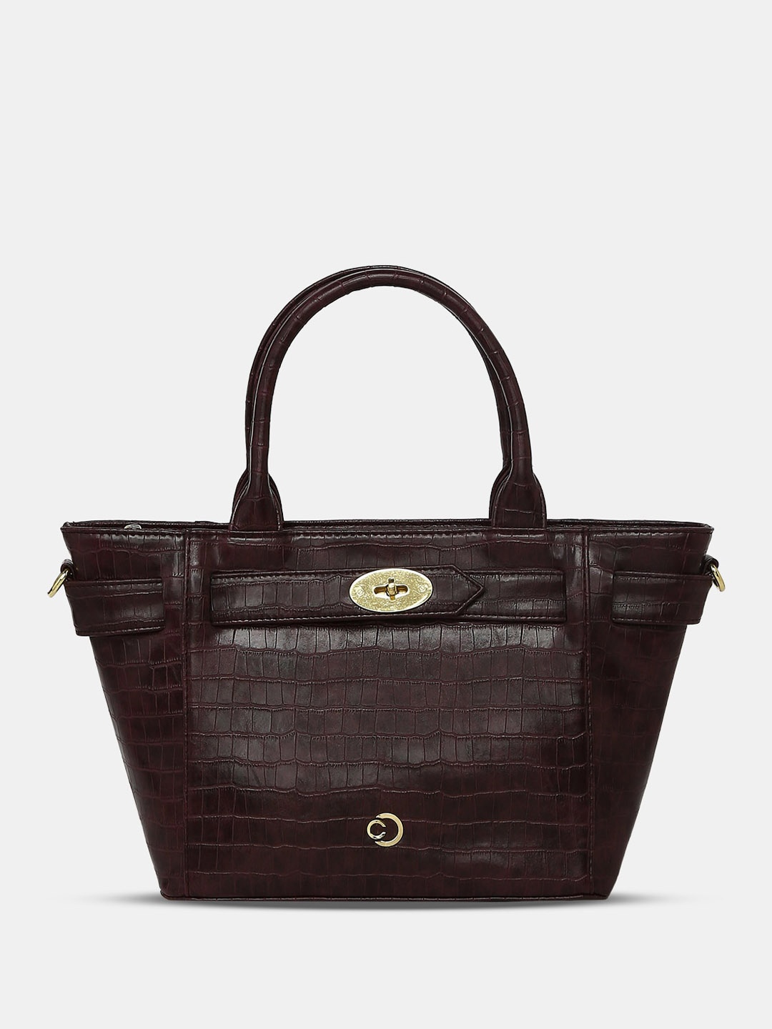 

Caprese Textured Structured Leather Handheld Bag, Purple