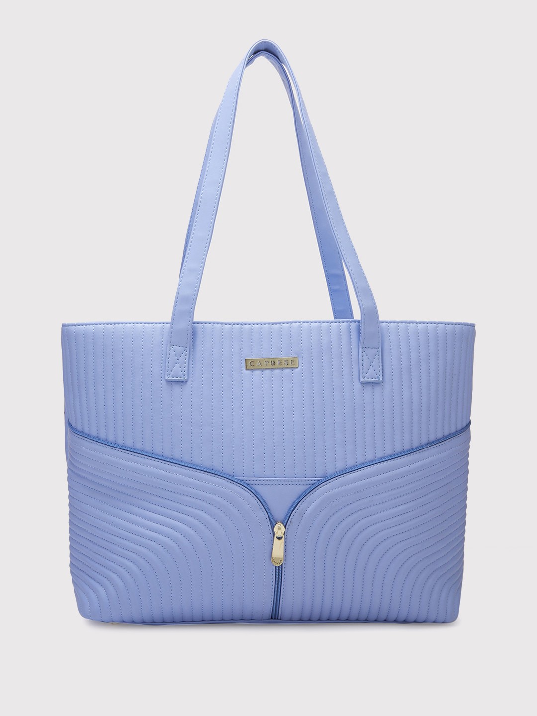 

Caprese Quilted Leather Structured Shoulder Bag, Blue
