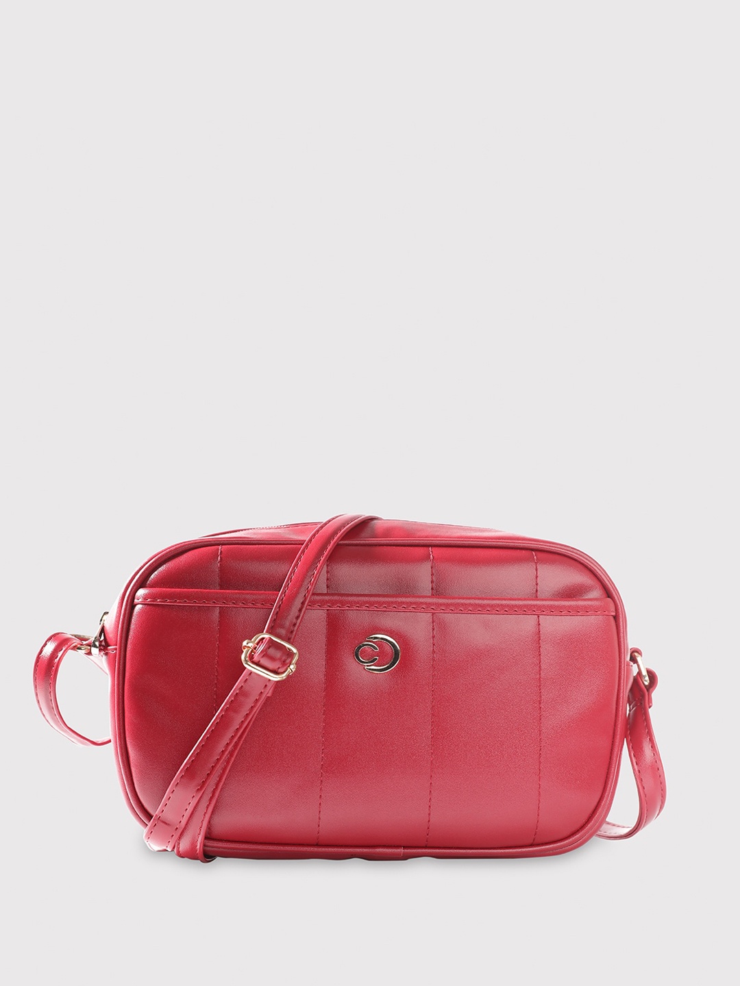 

Caprese Leather Structured Sling Bag, Pink