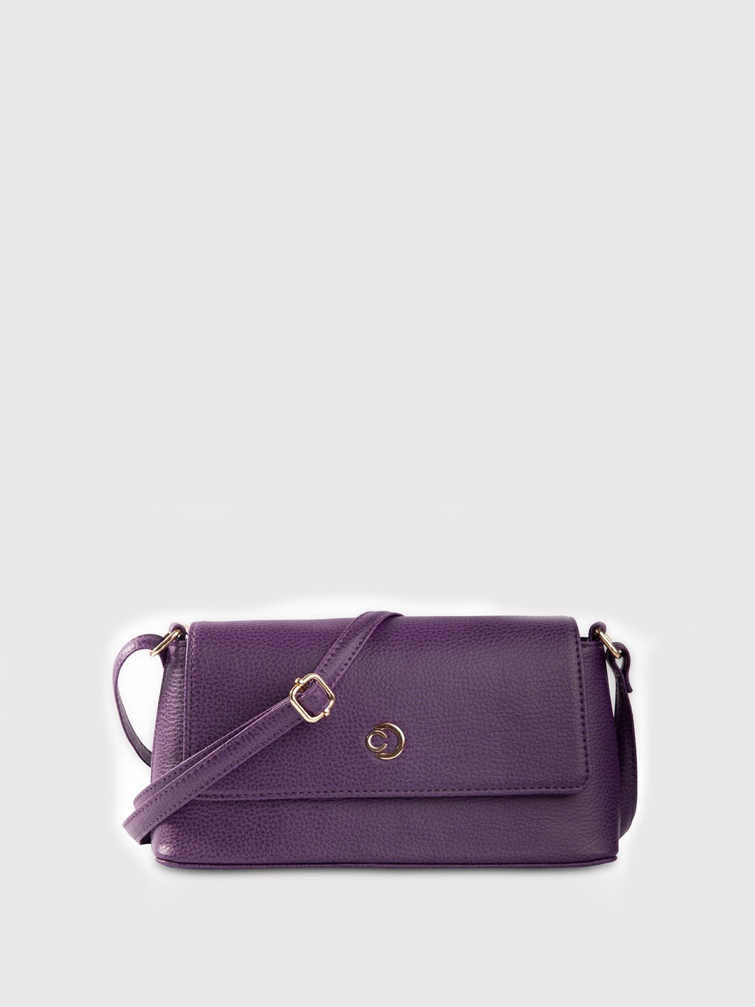 

Caprese Leather Structured Sling Bag, Purple