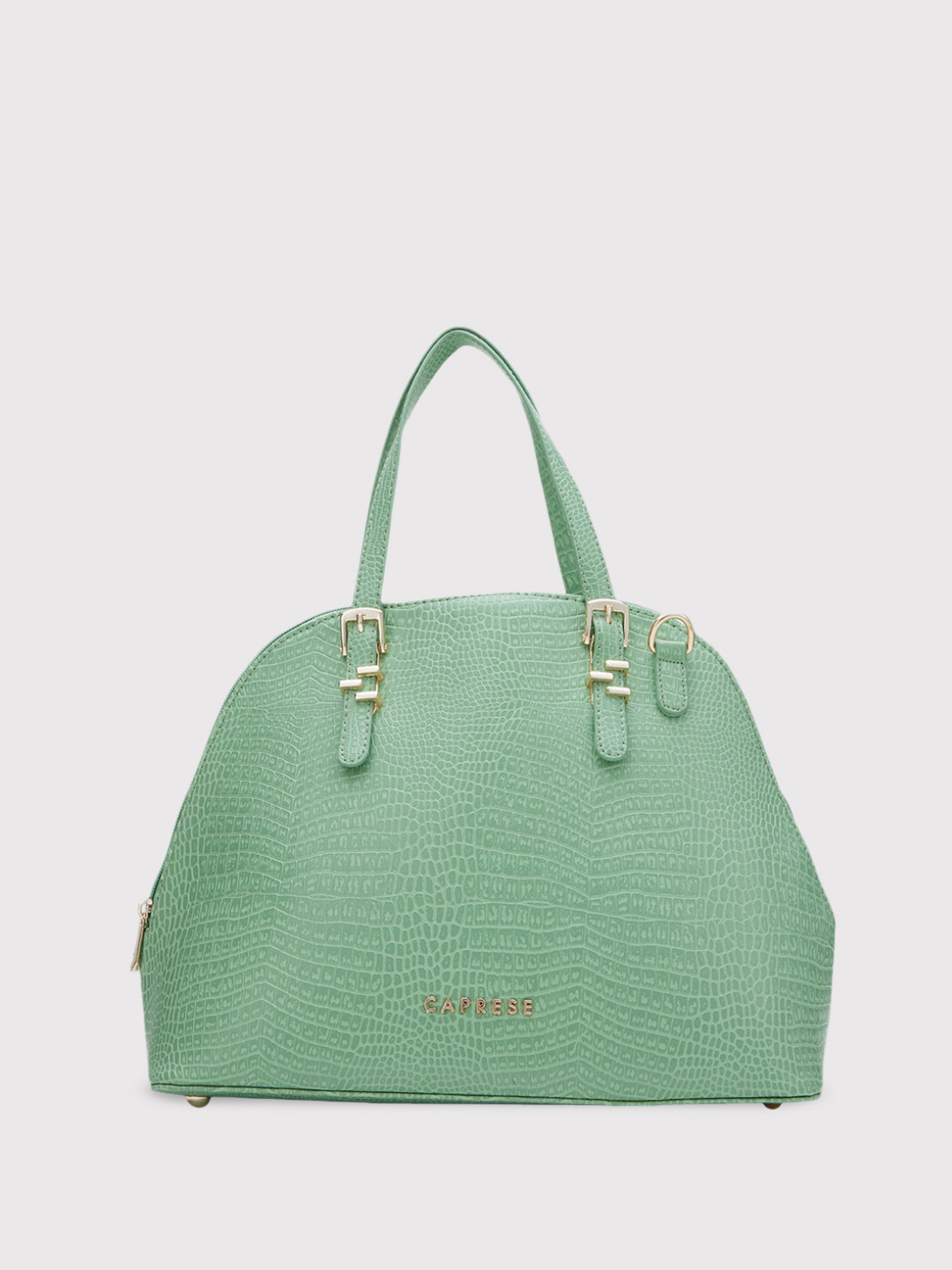 

Caprese Textured Leather Structured Handheld Bag, Green