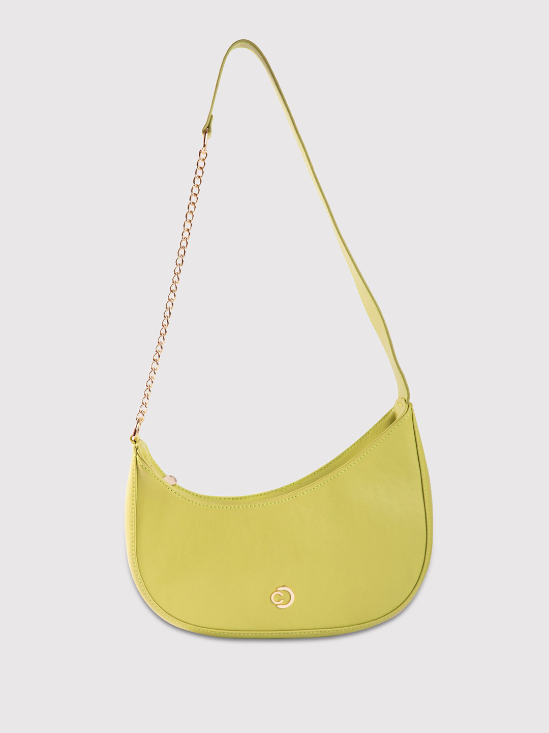 

Caprese Leather Structured Hobo Bag, Lime green