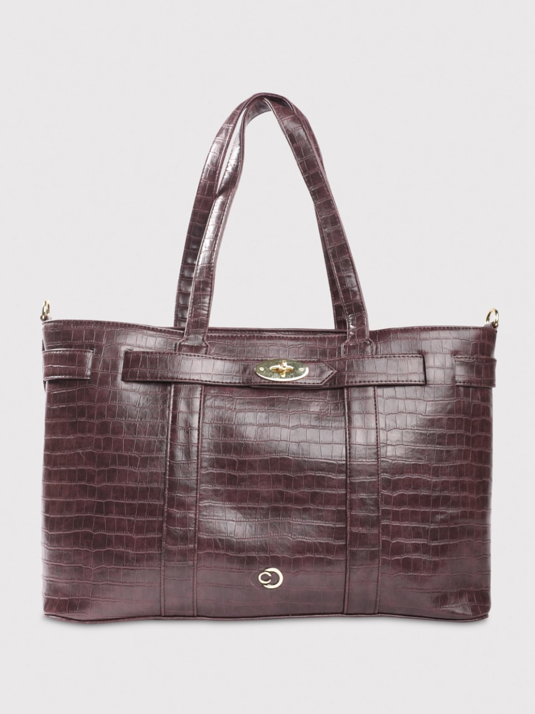 

Caprese Textured Leather Shopper Tote Bag, Purple