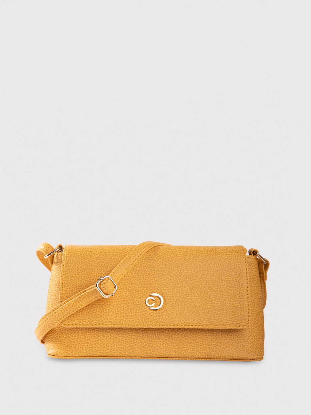 

Caprese Leather Structured Sling Bag, Yellow