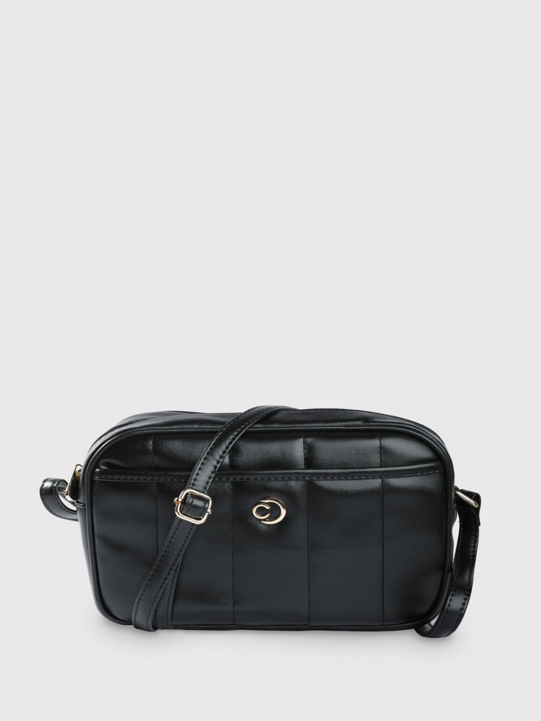 

Caprese Leather Structured Sling Bag, Black