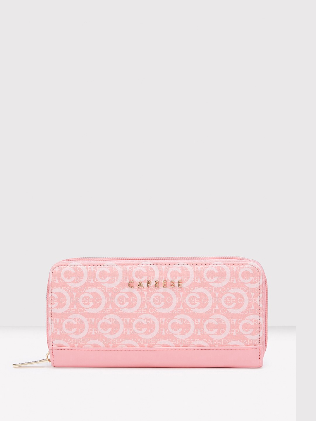 

Caprese Printed Leather Zip Around Wallet, Pink