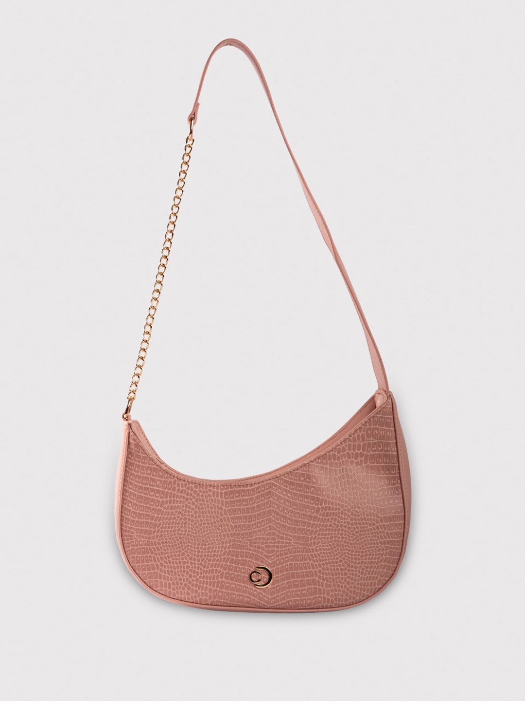 

Caprese Textured Leather Bucket Sling Bag, Pink