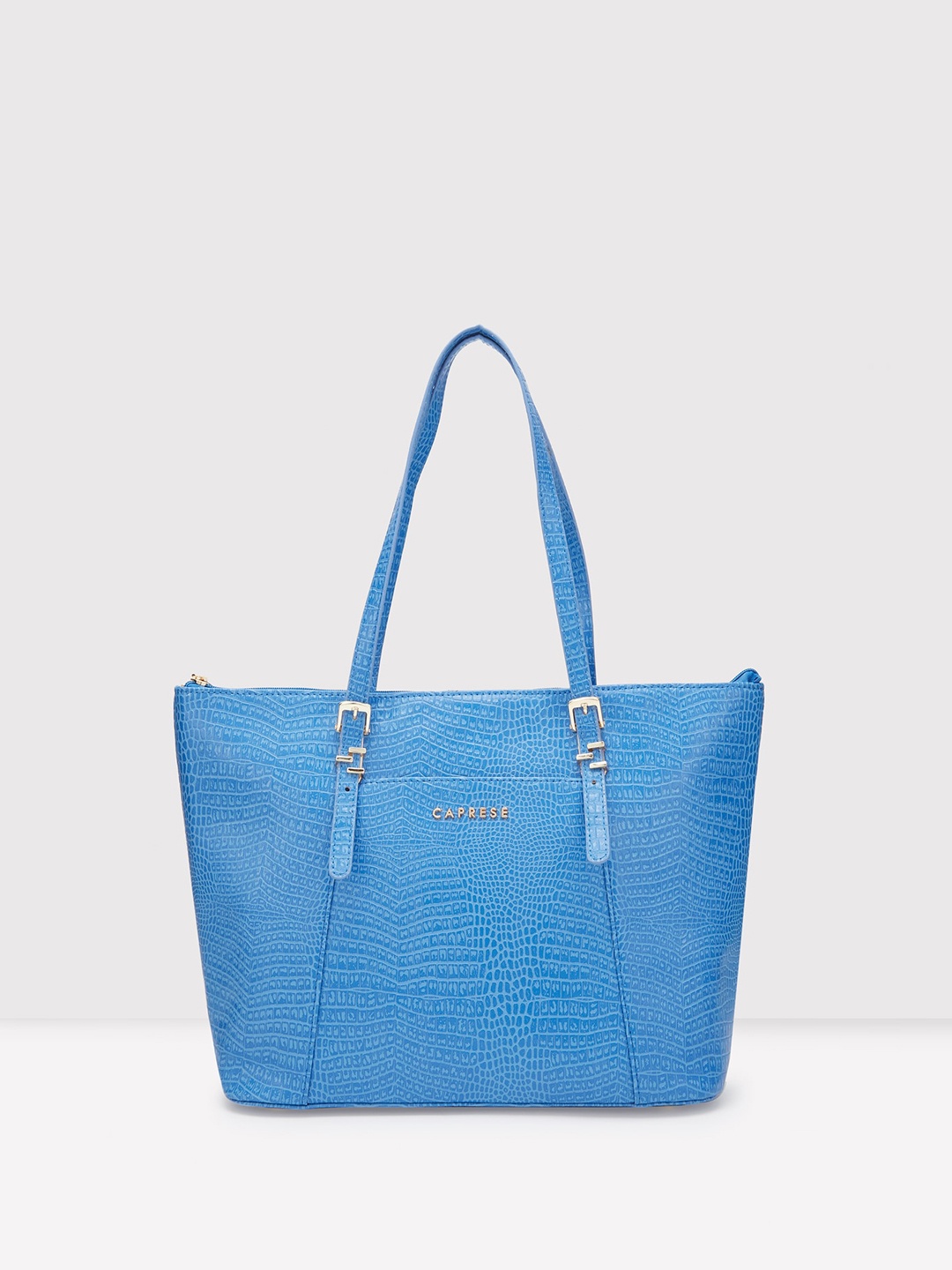 

Caprese Textured Leather Oversized Structured Shoulder Bag, Blue