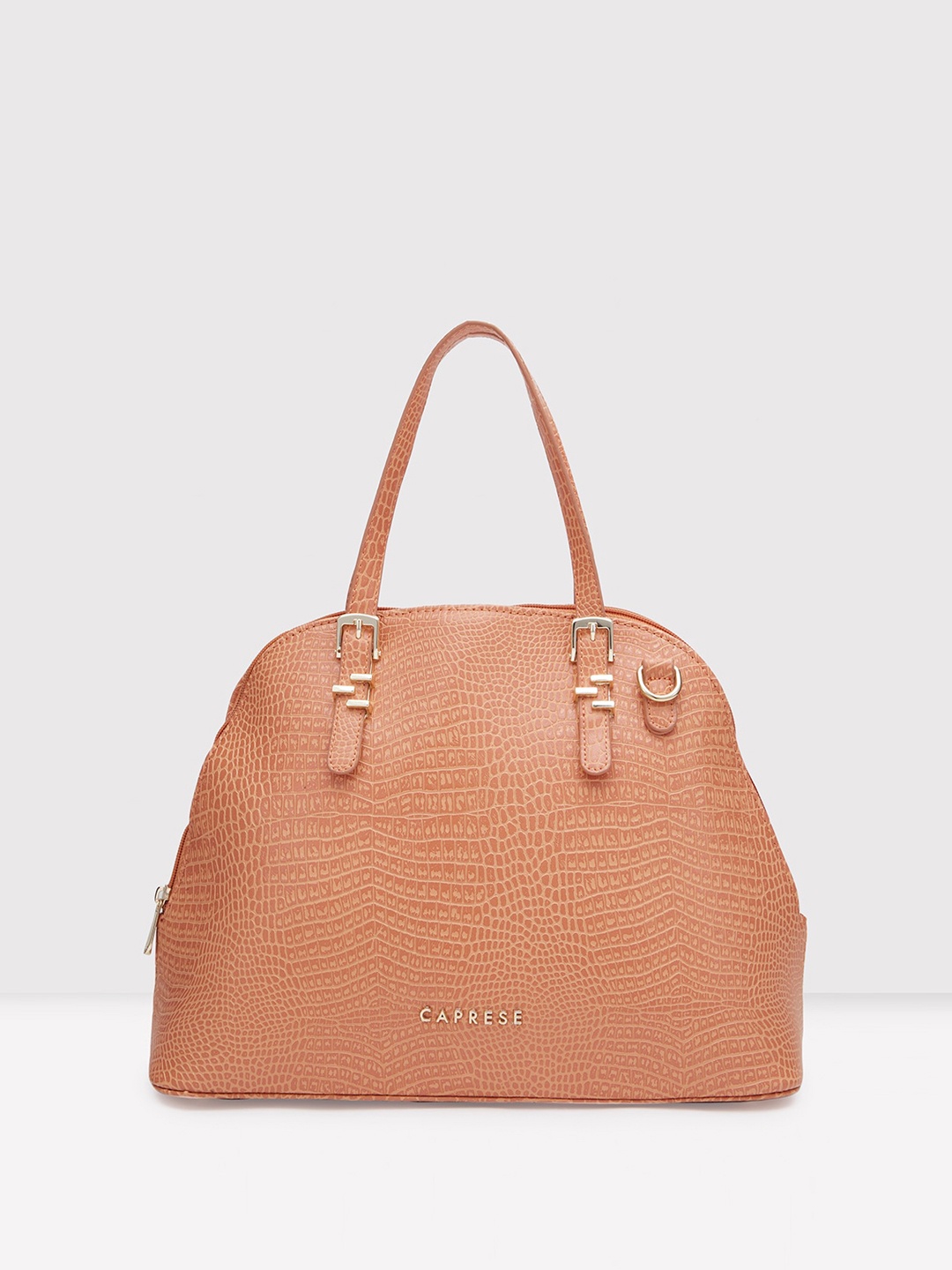 

Caprese Textured Leather Half Moon Shoulder Bag, Orange