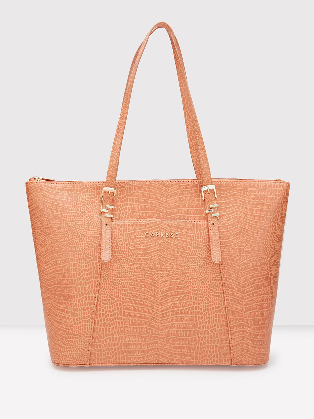 

Caprese Oversized Structured Leather Shoulder Bag, Peach