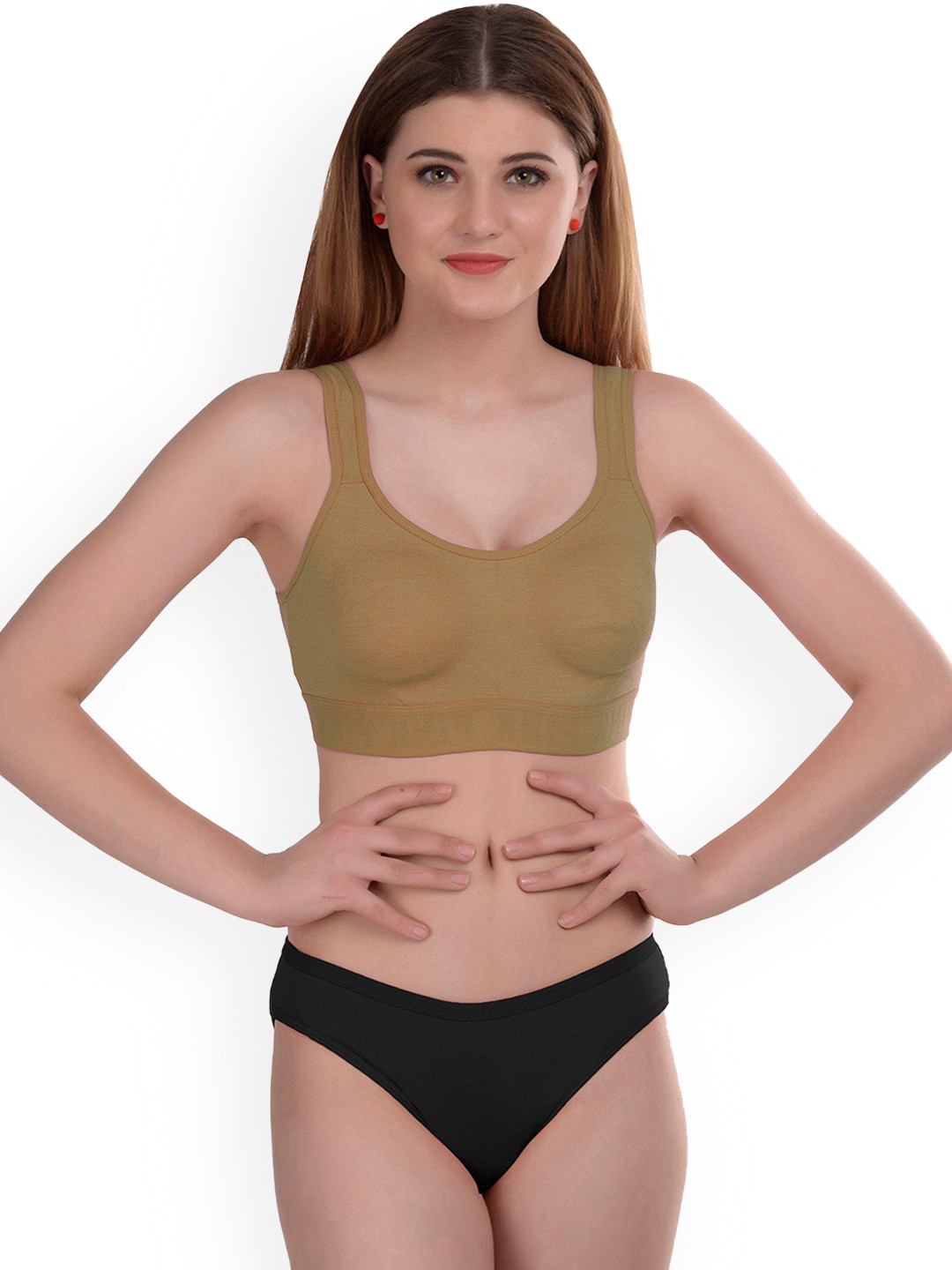 

Aamarsh Cotton Briefs Lingerie Set, Brown