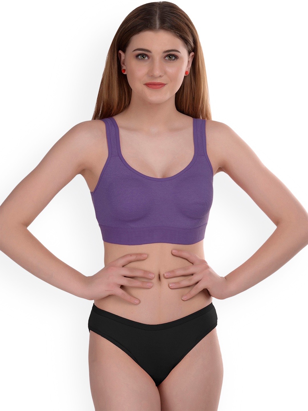 

Aamarsh Cotton Briefs Lingerie Set, Purple