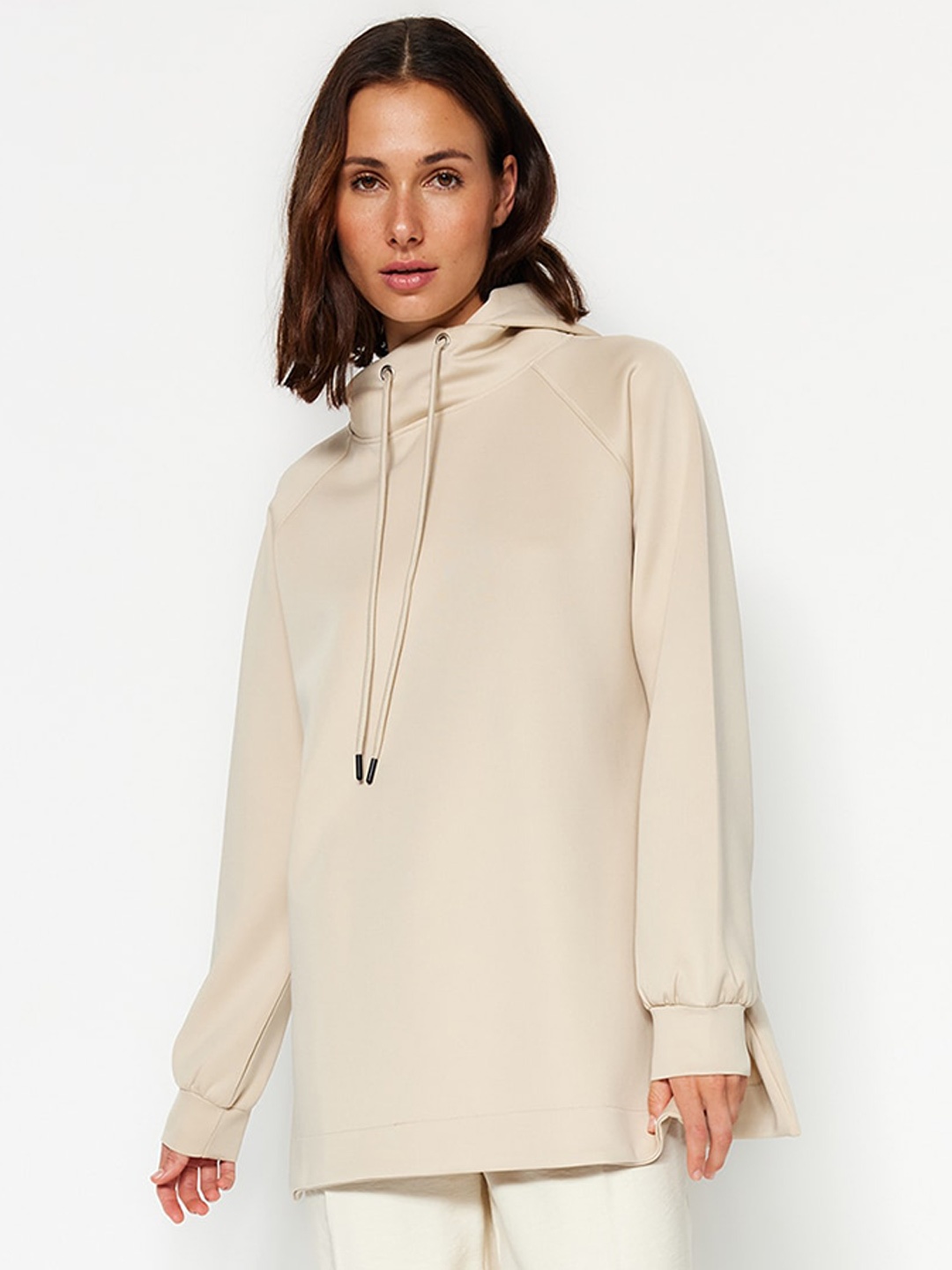 

Trendyol Hooded Long Sleeves Sweatshirt, Beige