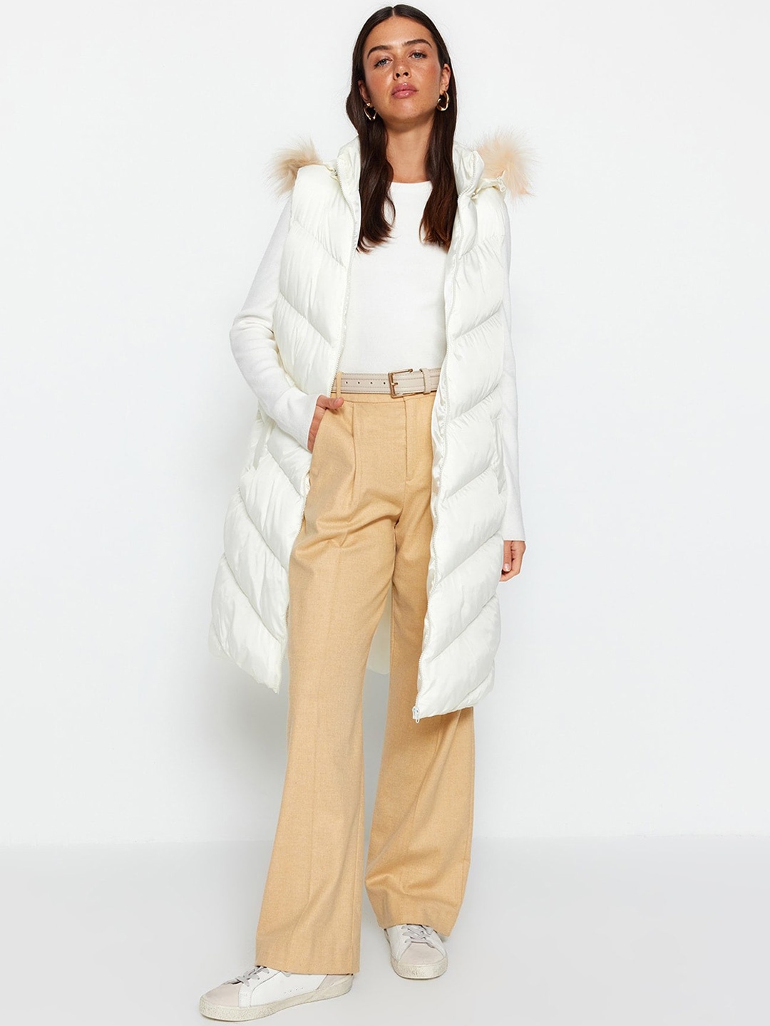 Trendyol Woven Hooded Jacket, White