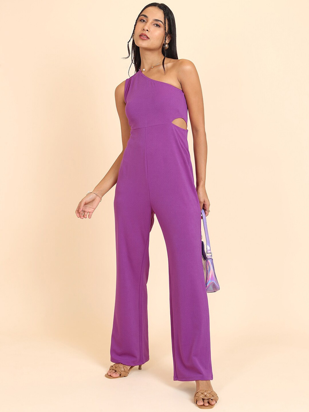 

Tokyo Talkies Women One Shoulder Basic Jumpsuit, Purple