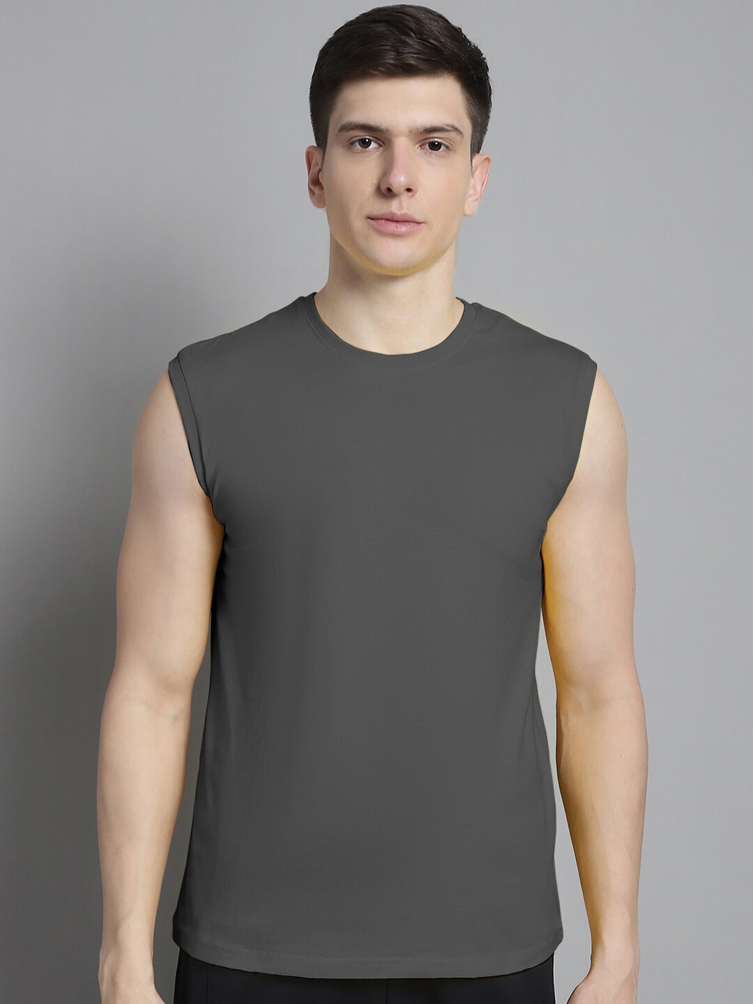 

FBAR Pure Cotton Slim Fit Sports T-shirt, Grey