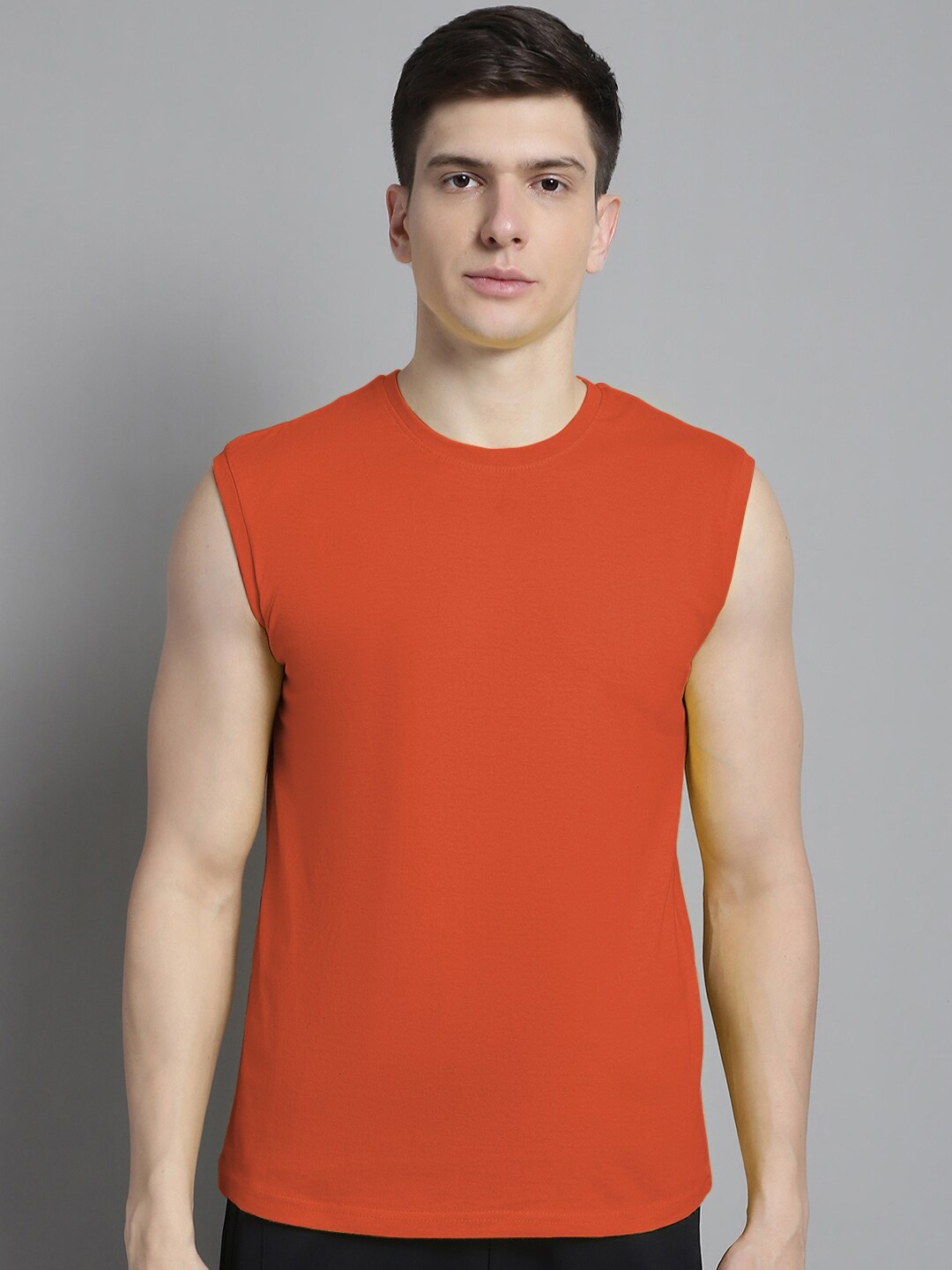 FBAR Pure Cotton Slim Fit Sports T-shirt, Orange
