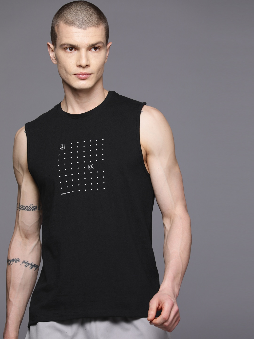 

HRX by Hrithik Roshan Printed Training T-shirt, Black