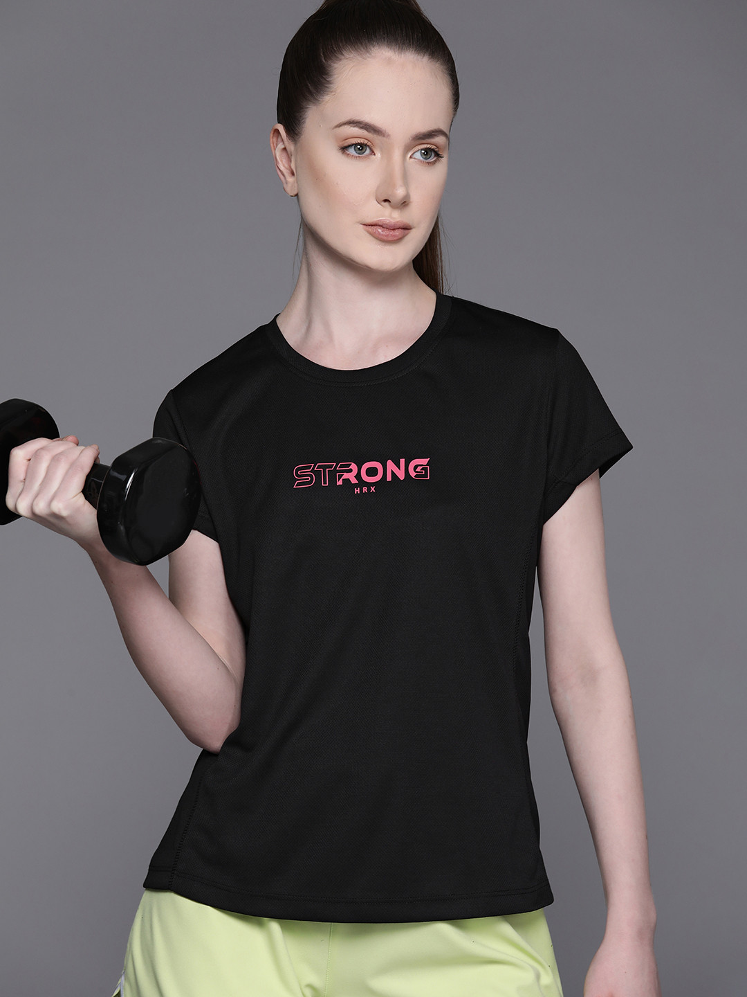 

HRX by Hrithik Roshan Printed Rapid-Dry Training T-shirt, Black