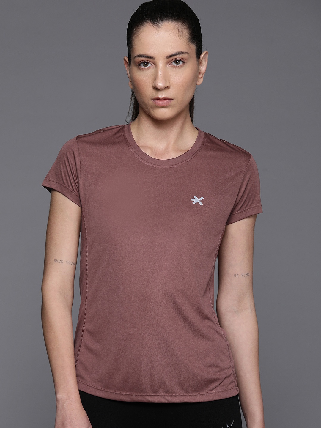 

HRX by Hrithik Roshan Rapid-Dry Training T-shirt, Mauve