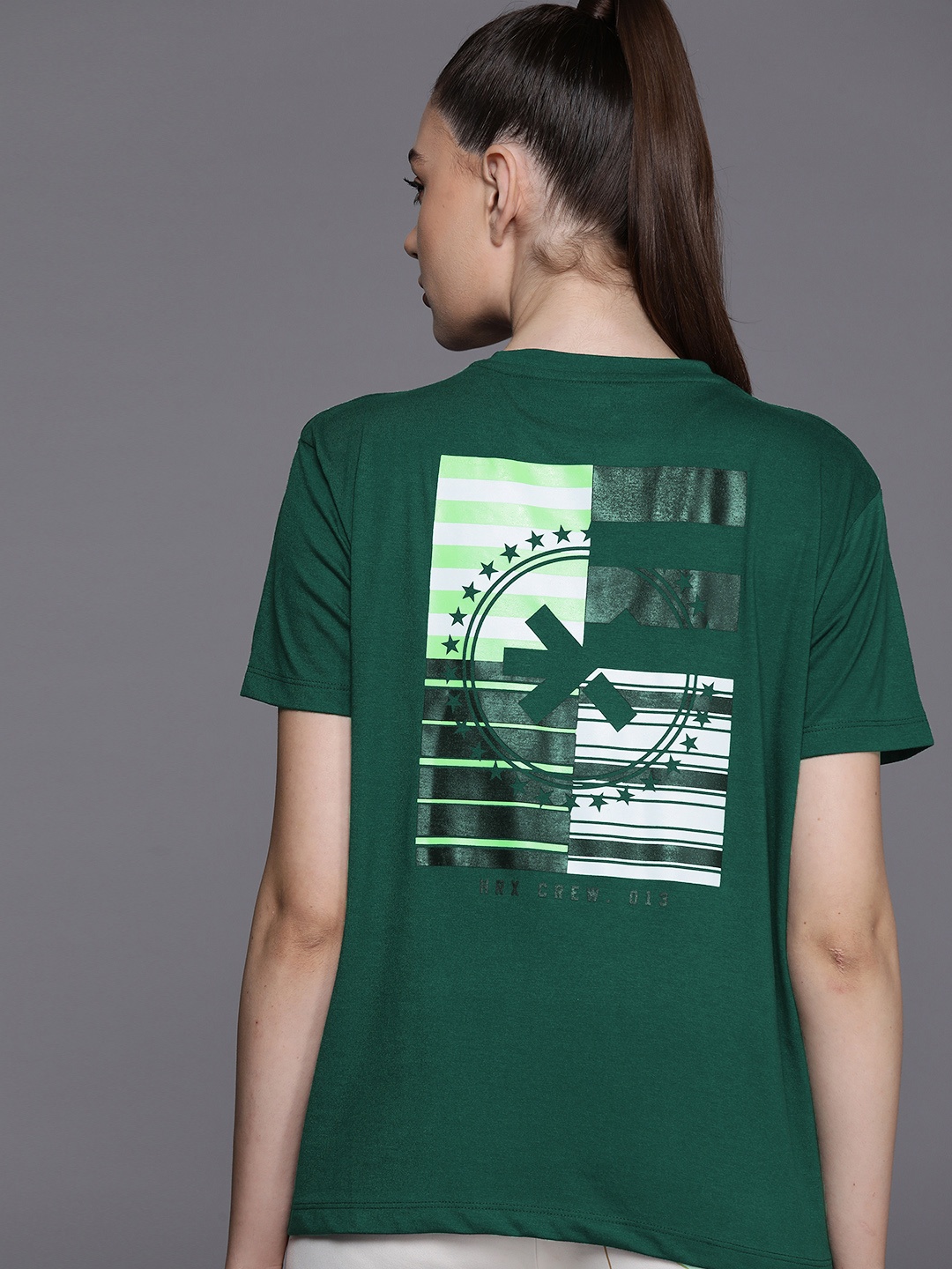 

HRX by Hrithik Roshan Printed Casual T-shirt, Green