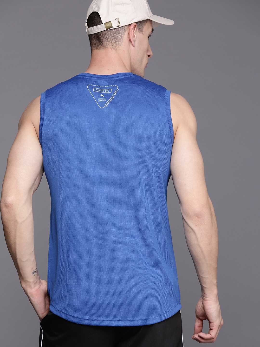 

HRX by Hrithik Roshan Rapid-Dry Running Tank T-shirt, Blue