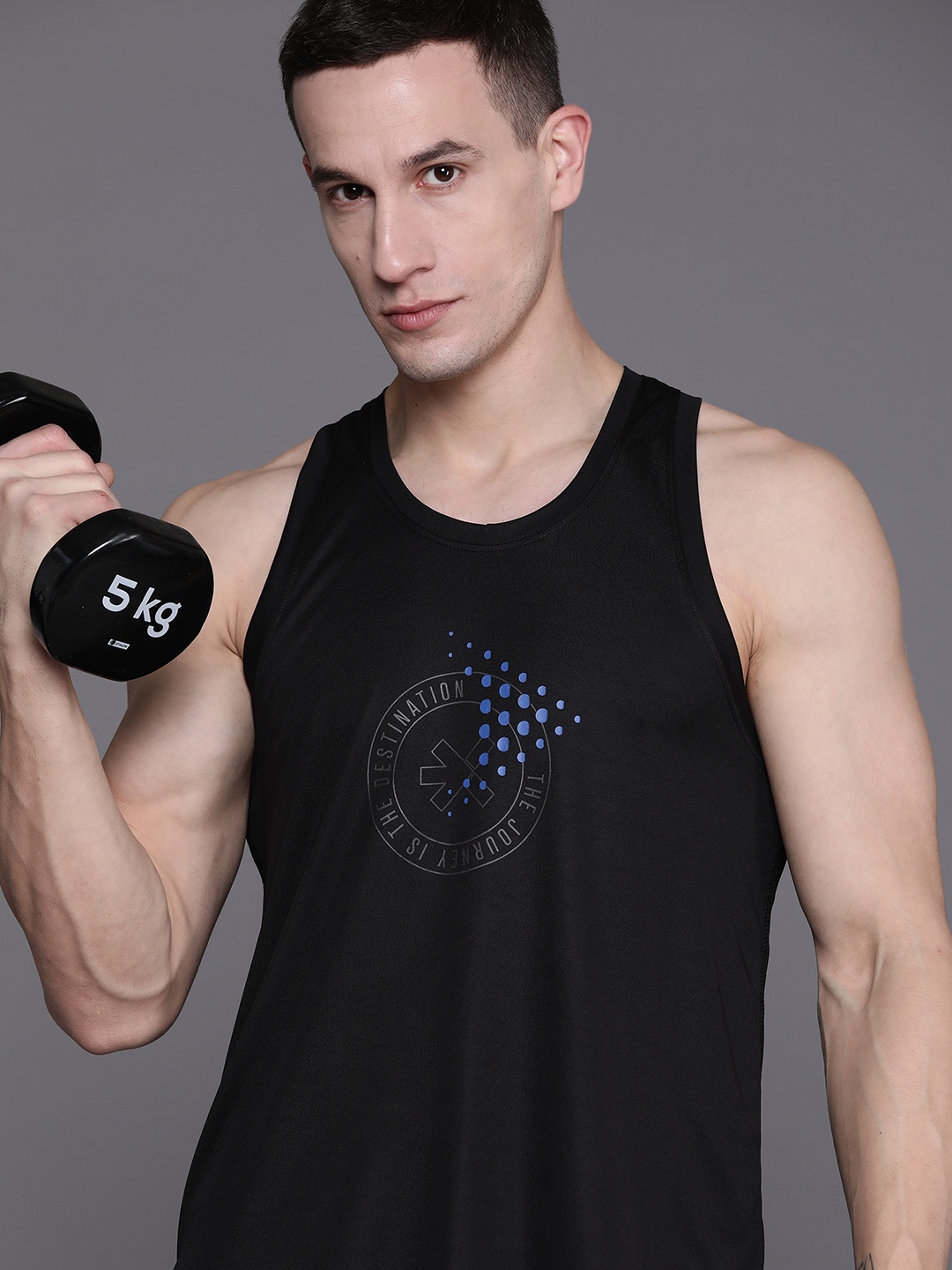 

HRX by Hrithik Roshan Men Printed Rapid-Dry Training T-shirt, Black