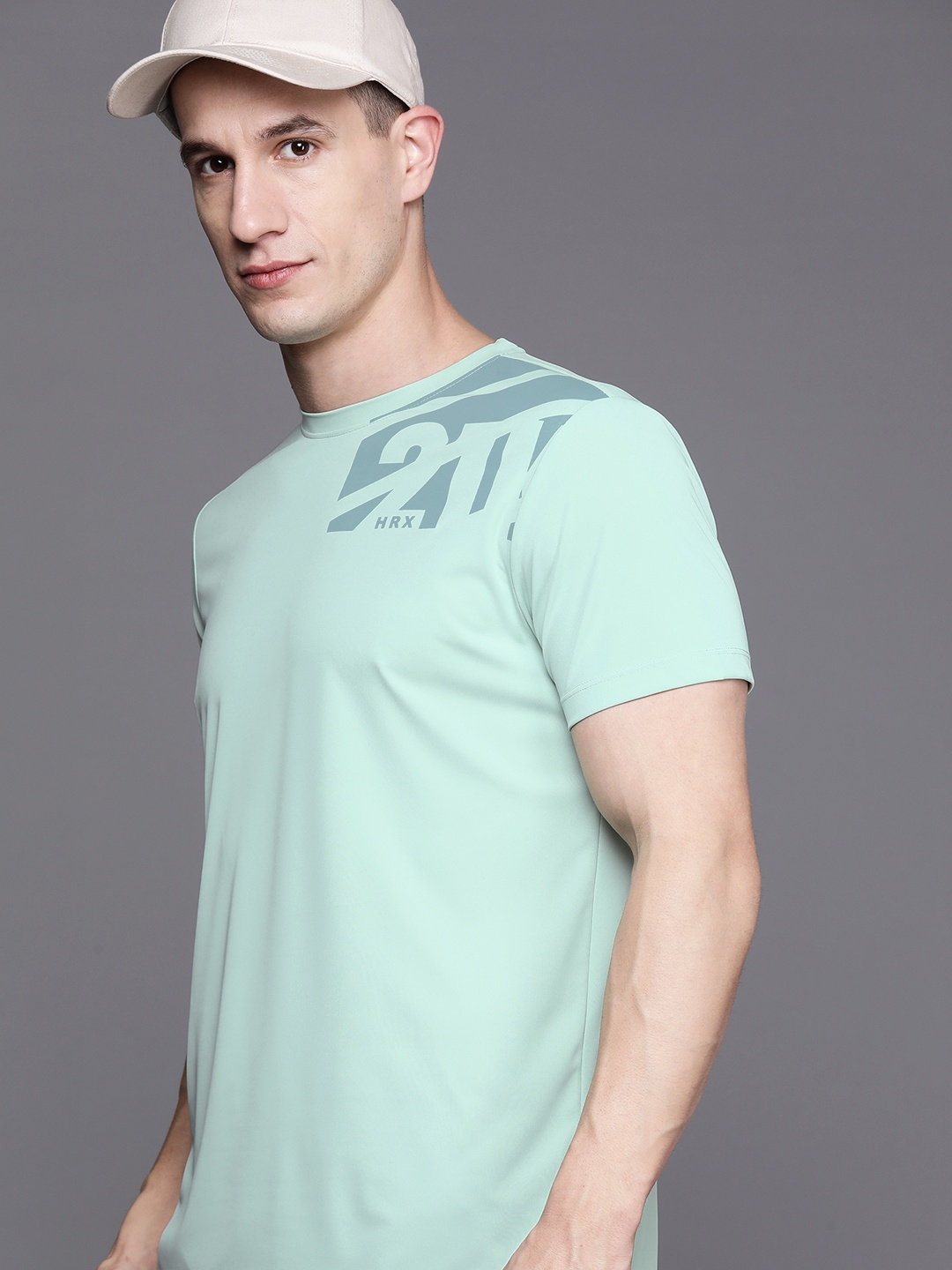 

HRX by Hrithik Roshan Printed Rapid-Dry Running T-shirt, Sea green