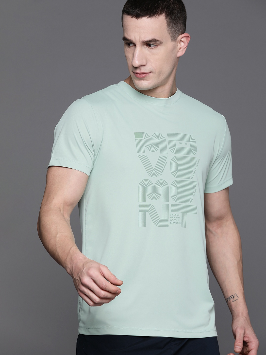 

HRX by Hrithik Roshan Printed Rapid-Dry Running T-shirt, Blue