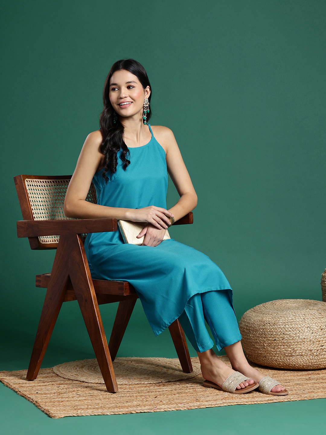 

Sangria Regular Kurta with Trousers, Blue