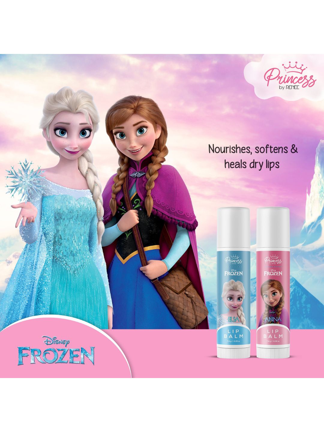 

Renee Set Of 2 Princess Disney Frozen Tinted Lip Balm 7.4g Each - Elsa & Anna, Pink
