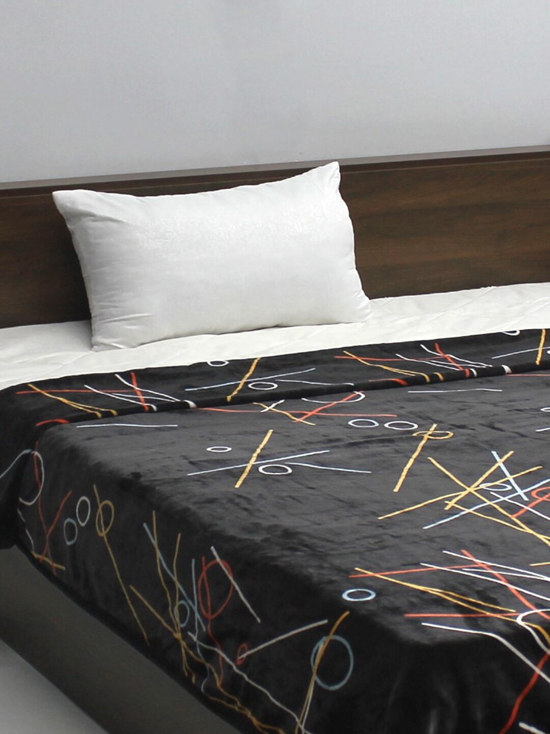 

Rubix Home All Season Black Abstract Polyester AC Room 360 GSM Flannel Single Bed Blanket