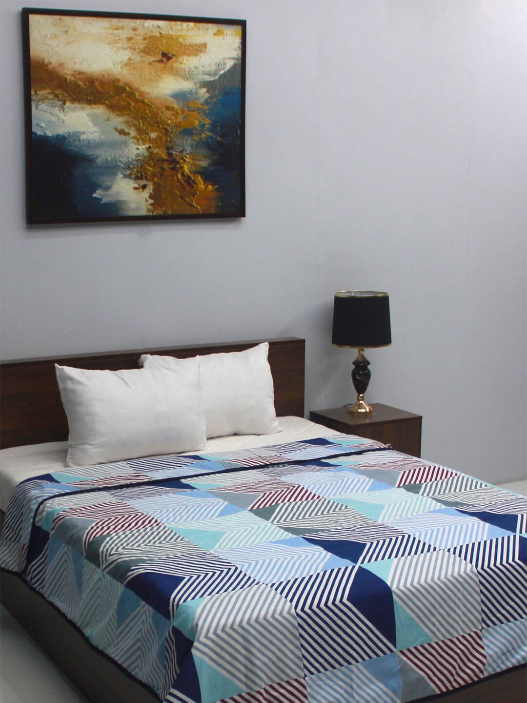 

Rubix Home Blue Abstract 110 GSM Double Bed Dohar