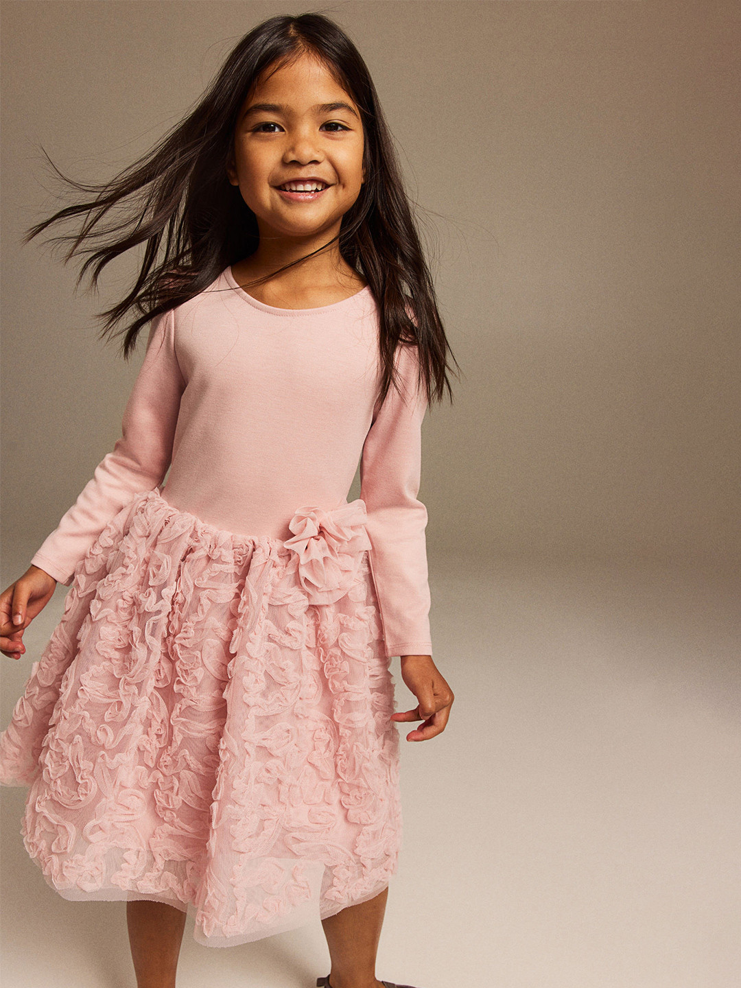 

H&M Girls Bow-Details Dress, Pink