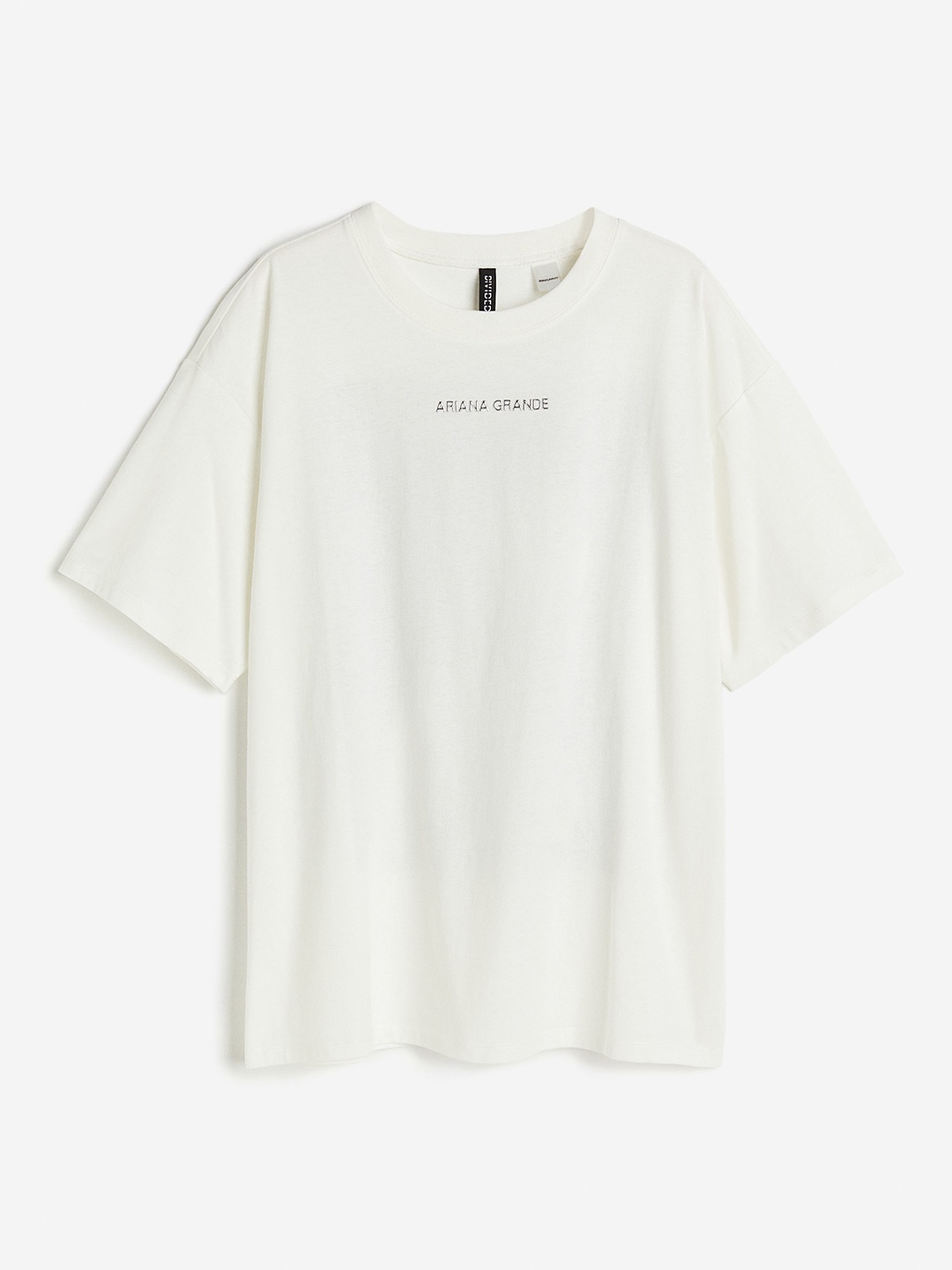 

H&M Pure Cotton Boxy-Style Printed T-Shirt, White