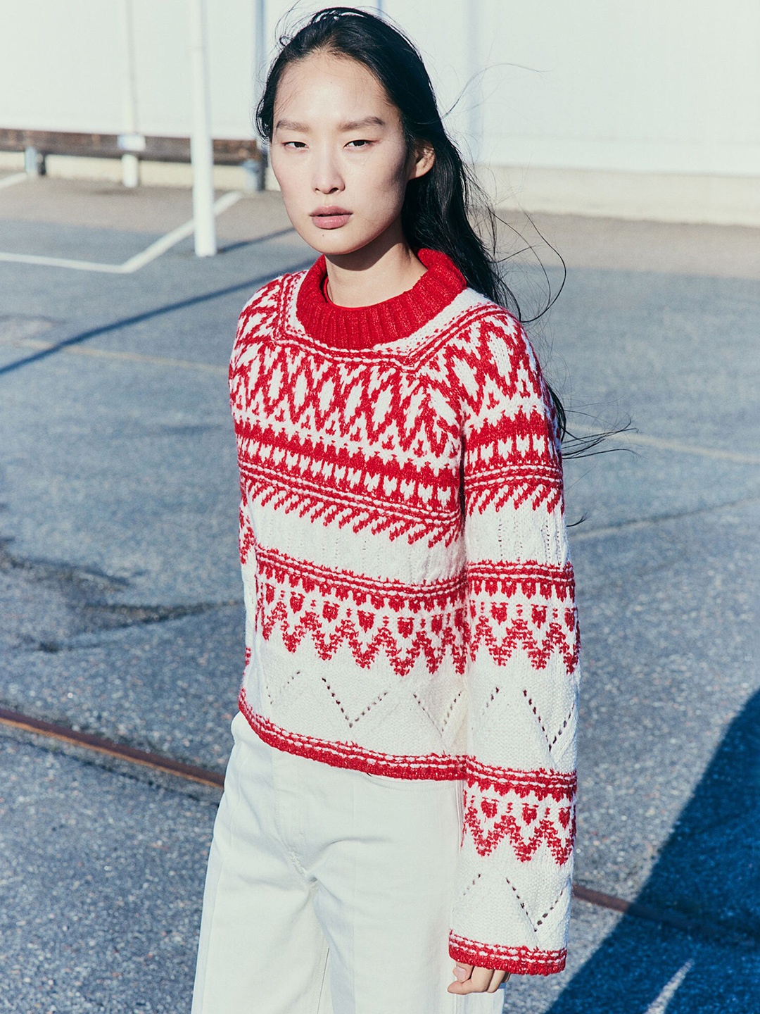 

H&M Jacquard-Knit Jumper, White