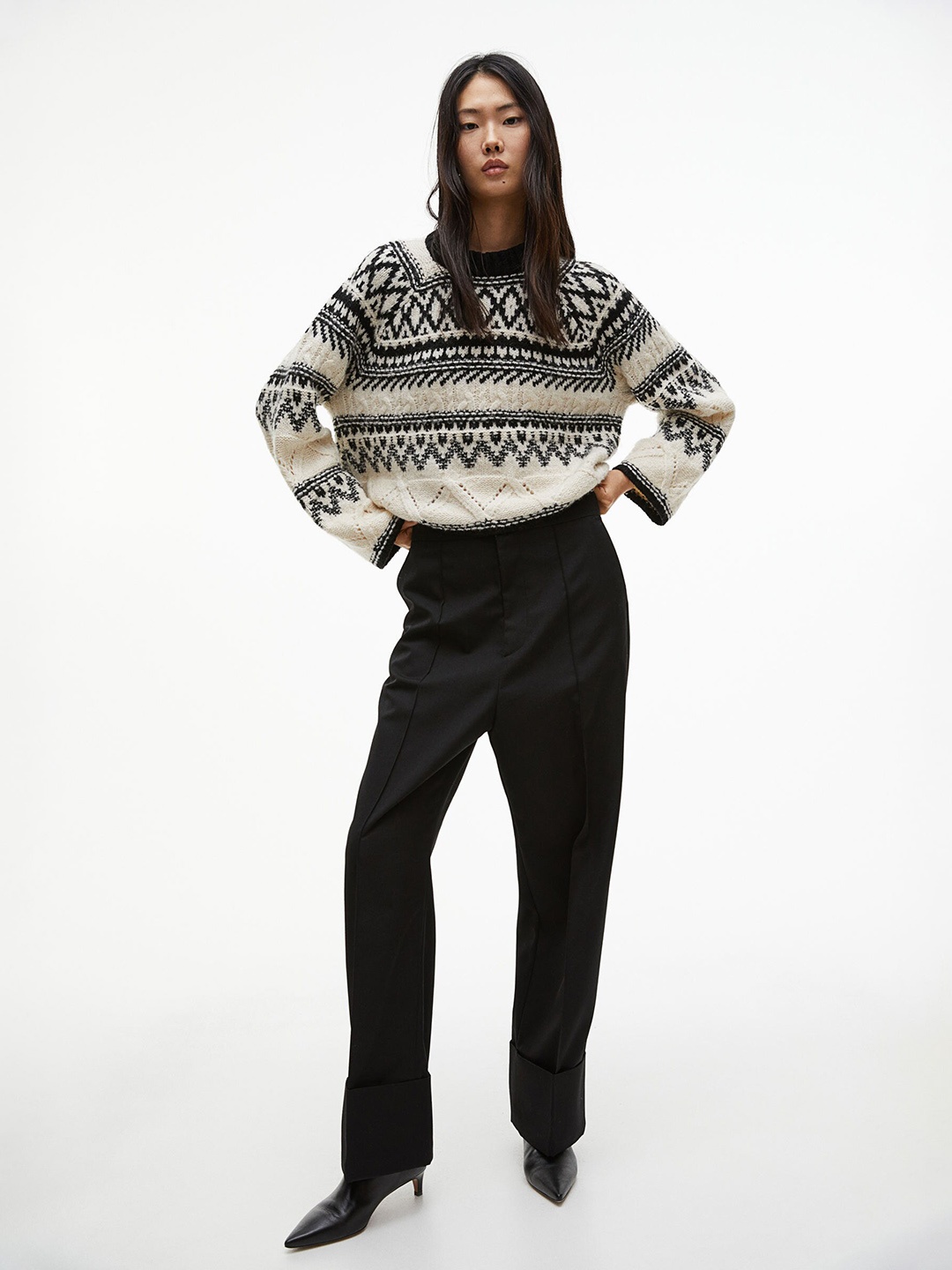 

H&M Jacquard-Knit Jumper, Black