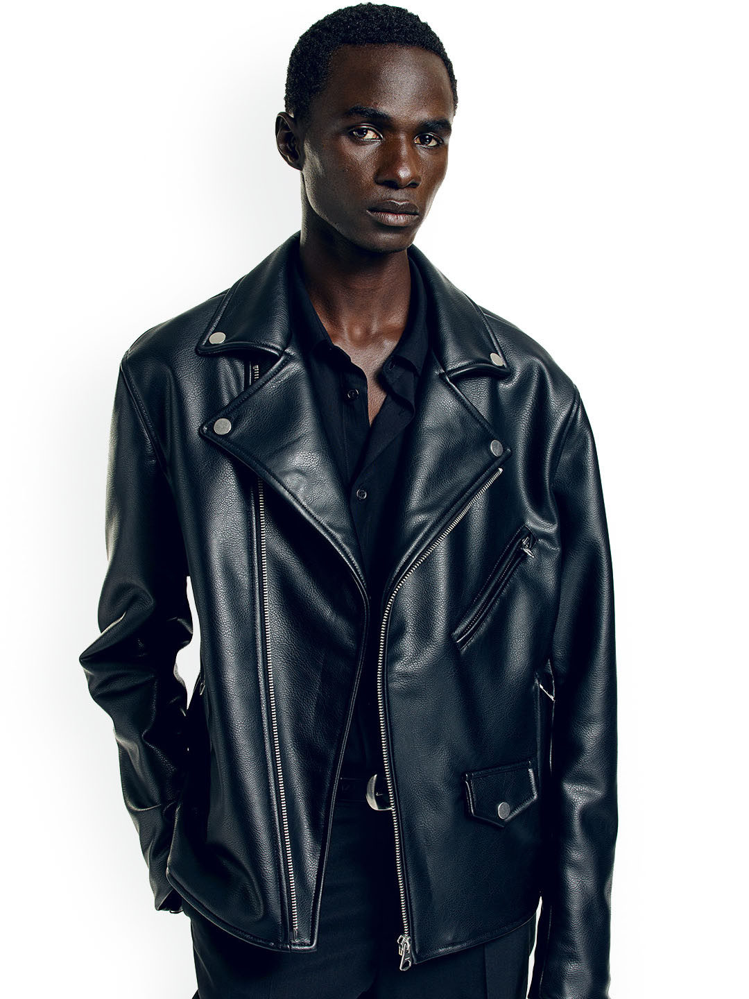 

H&M Regular Fit Biker Jacket, Black