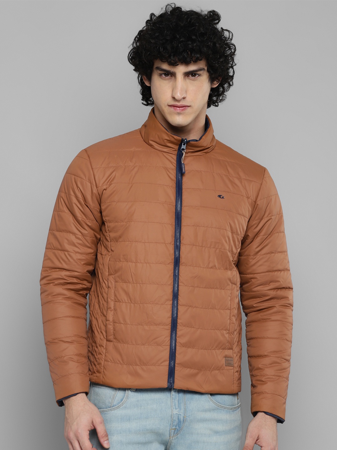 

Allen Cooper Mock Collar Long Sleeve Reversible Water Repellent Padded Jacket, Blue