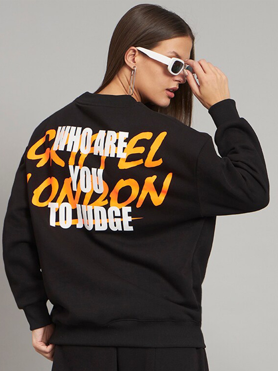 

GRIFFEL Typographic Printed Fleece Sweatshirt, Black