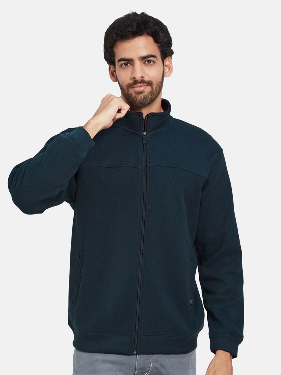 

Octave Mock Neck Fleece Sweatshirt, Navy blue