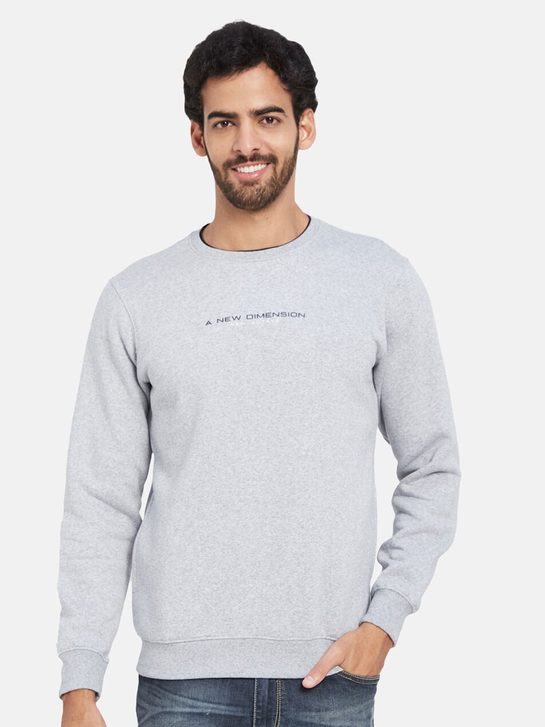 

Octave Round Neck Fleece Pullover, Grey