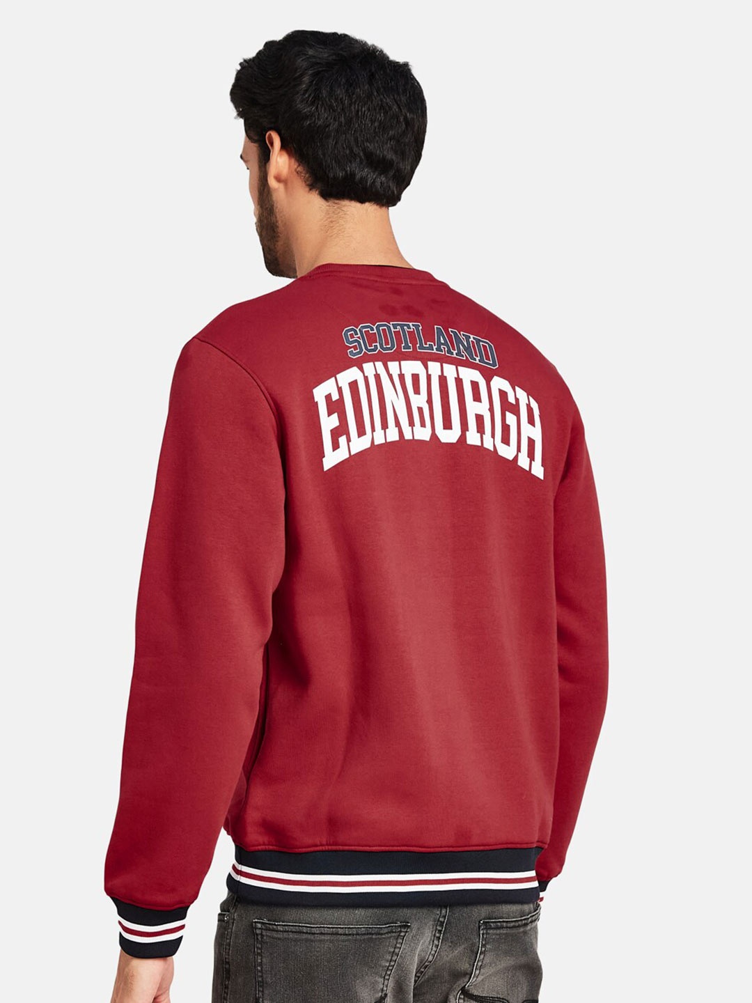 

Octave Typography Printed Fleece Sweatshirt, Red