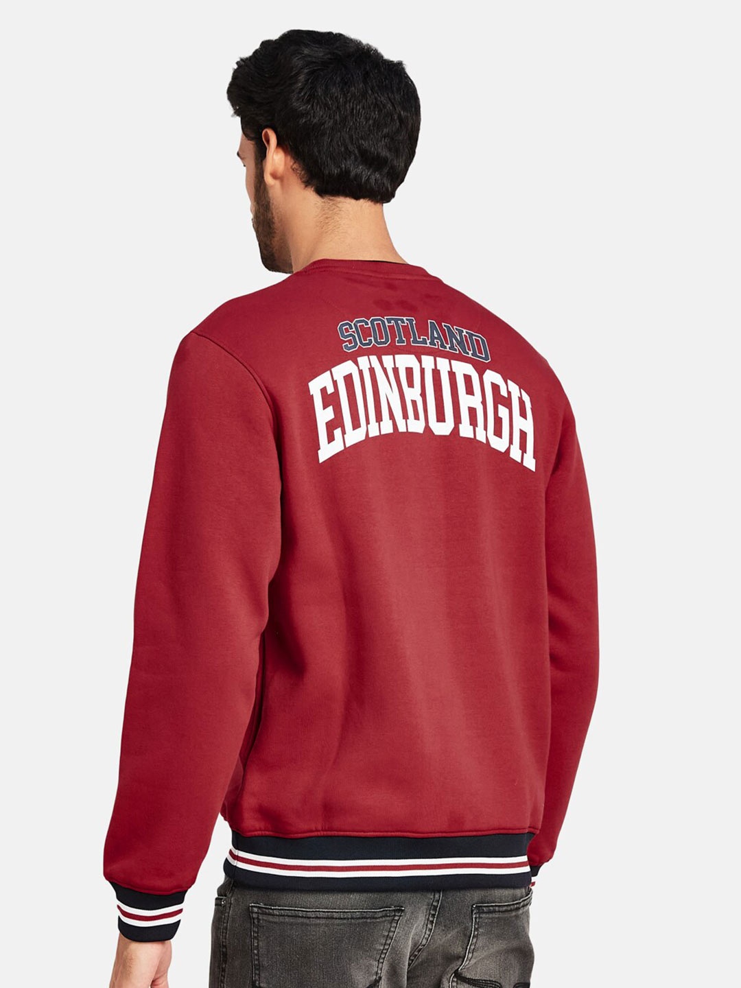 

Octave Typography Printed Fleece Sweatshirt, Red