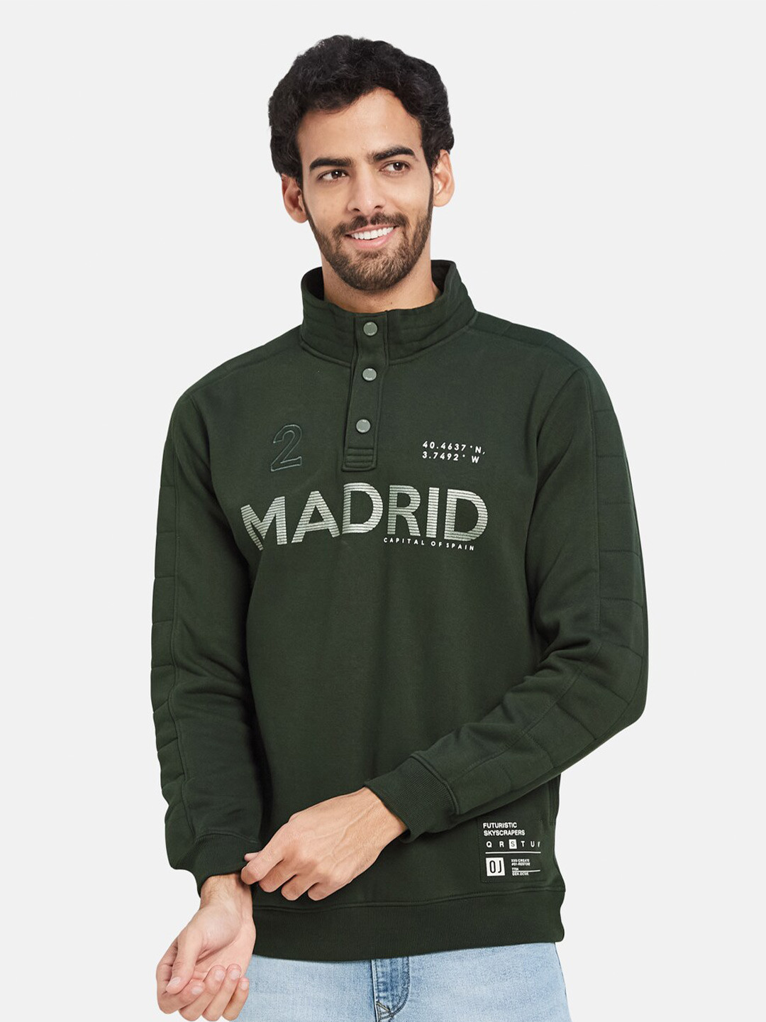 

Octave Typographic Printed Fleece Sweatshirt, Olive