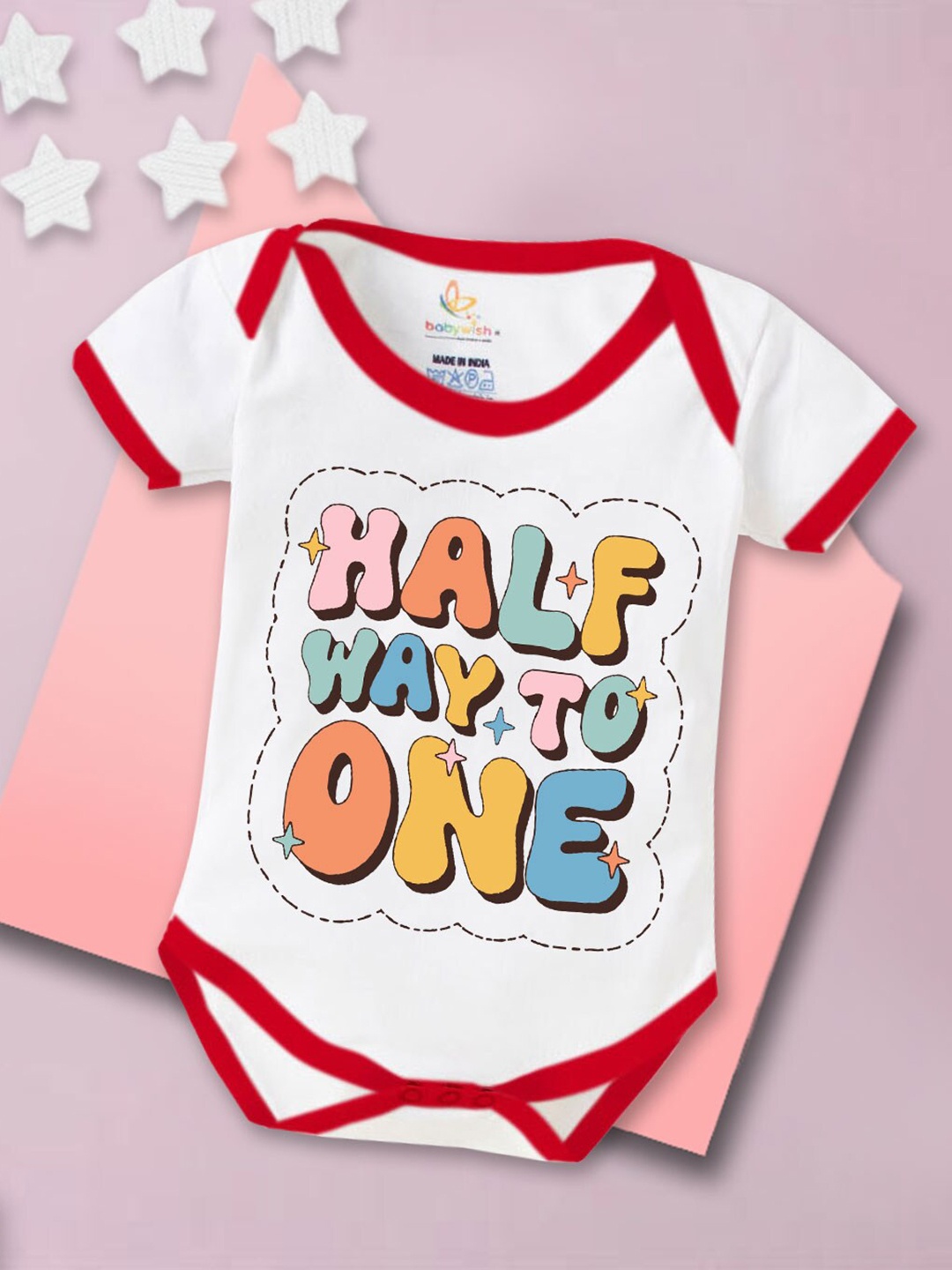 

Babywish Infants Typography Printed Cotton Bodysuit, White