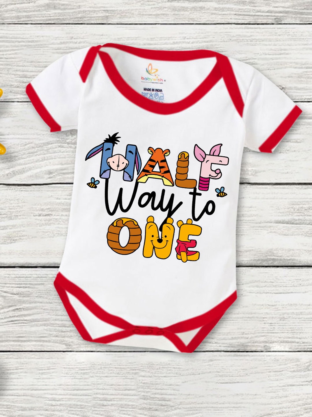 

Babywish Infants Typography Printed Cotton Bodysuit, White