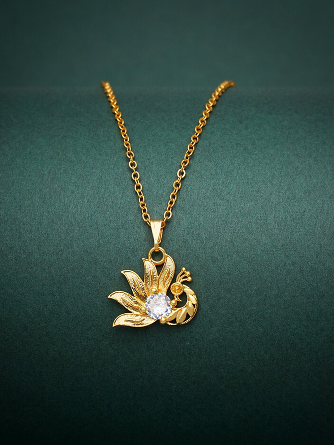 Ramdev Art Fashion Jwellery Gold-Plated Pendant With Chain