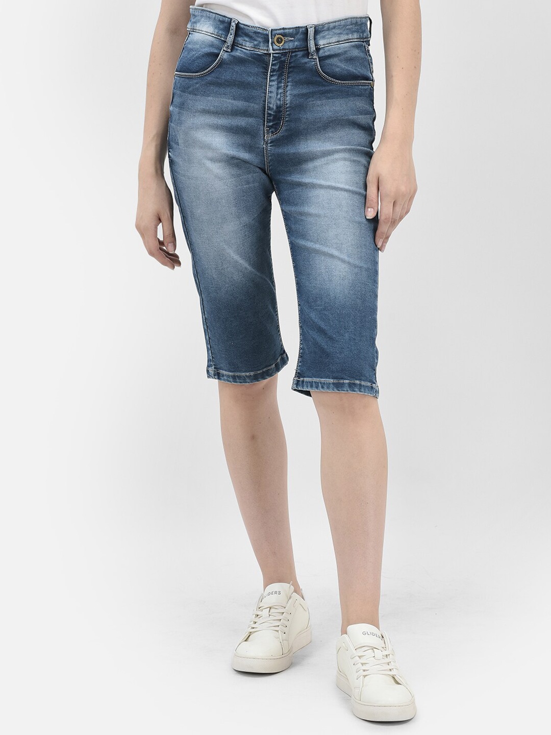 

Crimsoune Club Mid-Rise Slim-Fit Capris, Blue