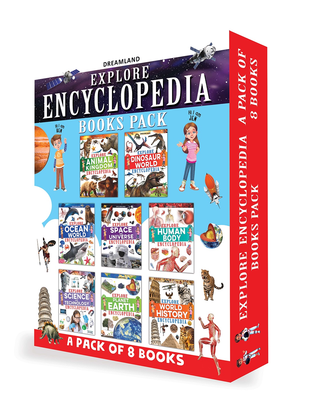 

Dreamland Kids Set Of 8 Explore Encyclopedia Books, Red